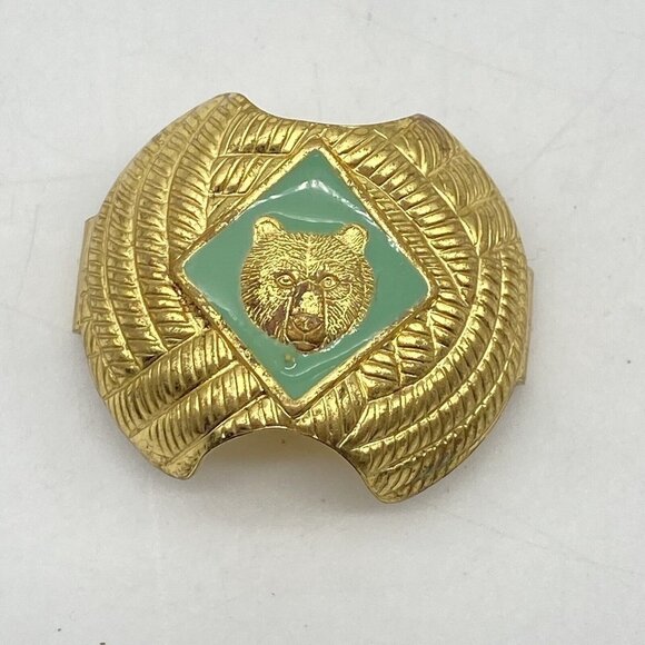 Vtg Cub Boy Scout BSA Bear Lot Neckerchief Slide Brass &‎ Explorer E Belt Buckle - Picture 2 of 14